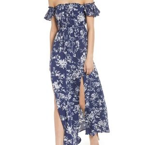 Nordstrom blur floral off the shoulder dress slits